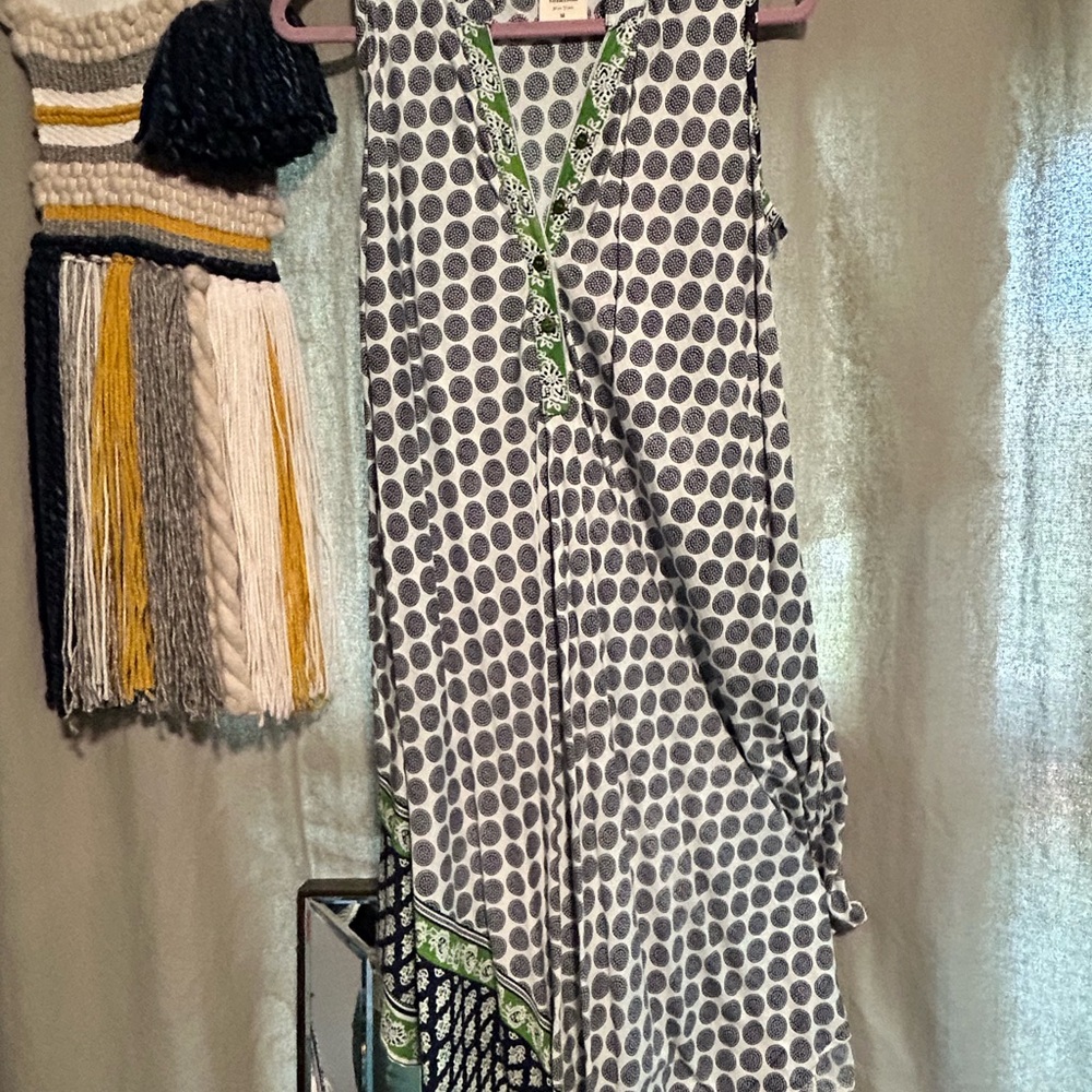 Asymmetrical Polka Dot Dress - Black and Green